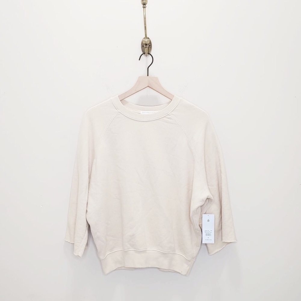 Spiritual Gangster Maya Cut Off Sweatshirt in Beige Size M - Picture 3 of 6
